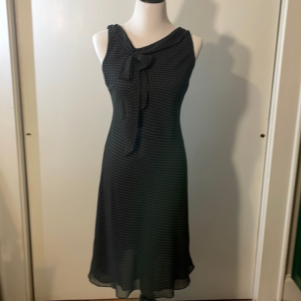 Anne Taylor-Loft Navy and White Slip Dress